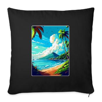 Martinique Caraïbes Vintage Voyage Affiche WPA Art - Housse de coussin décorative 45 x 45 cm - noir - Devant