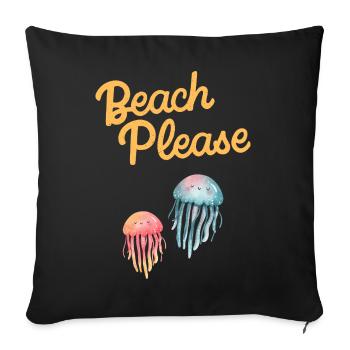 beach please Quallen - Sofakissenbezug 45 x 45 cm - Schwarz - Vorne
