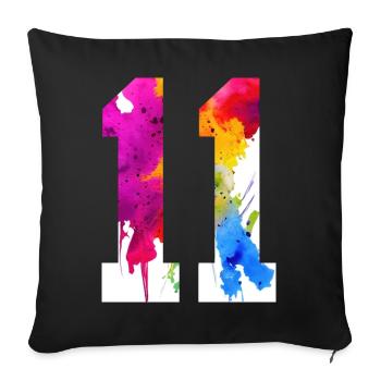 NUMBER 11 YEARS OLD 11TH BIRTHDAY - Sofa pillowcase 17,3'' x 17,3'' (45 x 45 cm) - black - Front