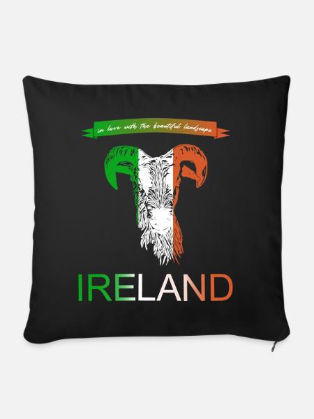 Irland Ireland Schafe - Sofakissenbezug 45 x 45 cm - Schwarz