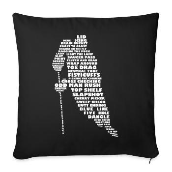 Hockey Terminology Word Art - Sofa pillowcase 17,3'' x 17,3'' (45 x 45 cm) - black - Front