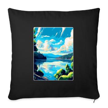 Donau Europa Vintage Reiseplakat Souvenir - Sofakissenbezug 45 x 45 cm - Schwarz - Vorne