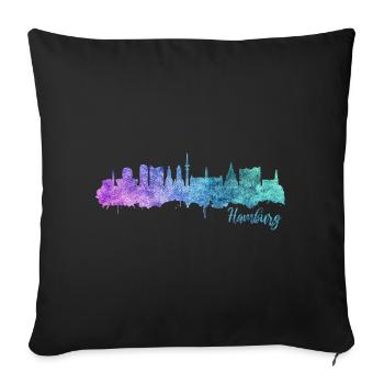 Hamburg Skyline - Sofakissenbezug 45 x 45 cm - Schwarz - Vorne