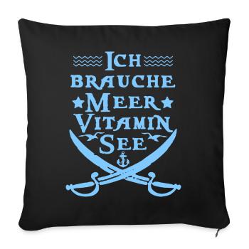 Vitamin Lake - Sofa pillowcase 17,3'' x 17,3'' (45 x 45 cm) - black - Front