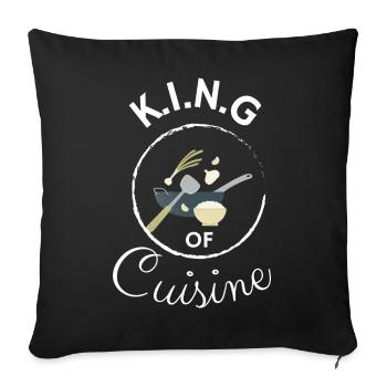 KING OF CUISINE - Sofa pillowcase 17,3'' x 17,3'' (45 x 45 cm) - black - Front