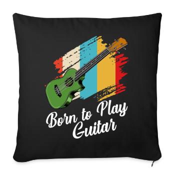 Né pour jouer de la guitare - Housse de coussin décorative 45 x 45 cm - noir - Devant