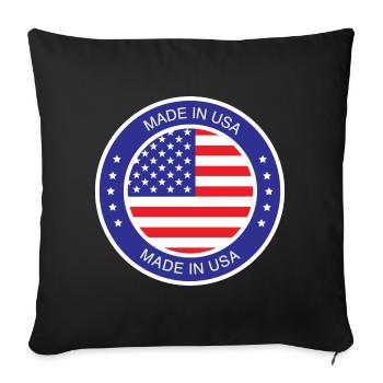 made in the USA - Sofa pillowcase 17,3'' x 17,3'' (45 x 45 cm) - black - Front