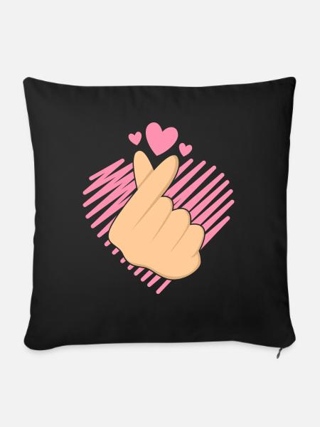 K-Pop Handschnipser Liebe - Sofakissenbezug 45 x 45 cm - Schwarz