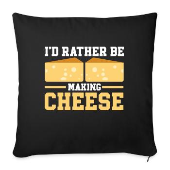 Cheese Making Cheese Lover - Sofakissenbezug 45 x 45 cm - Schwarz - Vorne