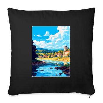 Dordogne Frankreich Vintage Reiseplakat Souvenir WPA - Sofakissenbezug 45 x 45 cm - Schwarz - Vorne