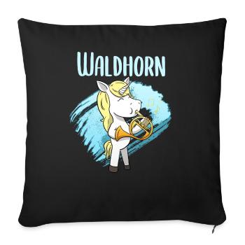 Waldhorn - Sofakissenbezug 45 x 45 cm - Schwarz - Vorne