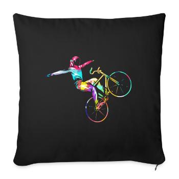 Flinker Kunstradfahrer Hallenturnier - Sofakissenbezug 45 x 45 cm - Schwarz - Vorne