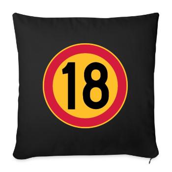 18th Birthday Age 18 Years Sign - Sofa pillowcase 17,3'' x 17,3'' (45 x 45 cm) - black - Front