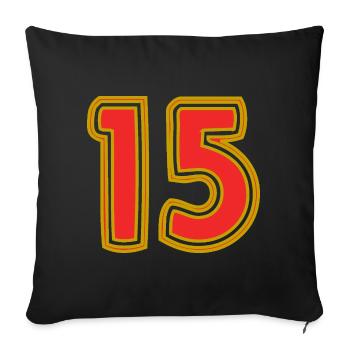 15. 15 ANS. 15e ANNIVERSAIRE. ANNIVERSAIRE 15 ANS. - Housse de coussin décorative 45 x 45 cm - noir - Devant