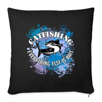 Wels Waller fischen Wels auf Farbklecksen - Sofakissenbezug 45 x 45 cm - Schwarz - Vorne