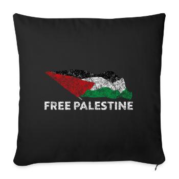 Palestine libre - Housse de coussin décorative 45 x 45 cm - noir - Devant