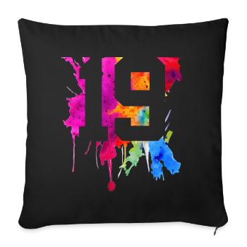 19 JAHRE 19. GEBURTSTAG - Sofakissenbezug 45 x 45 cm - Schwarz - Vorne