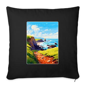 Hartland Quay Devon Vintage Travel Poster Souvenir - Sofa pillowcase 17,3'' x 17,3'' (45 x 45 cm) - black - Front