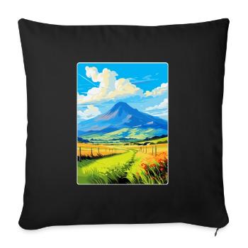 Mourne Mountains Vintage Reise Poster Souvenir - Sofakissenbezug 45 x 45 cm - Schwarz - Vorne