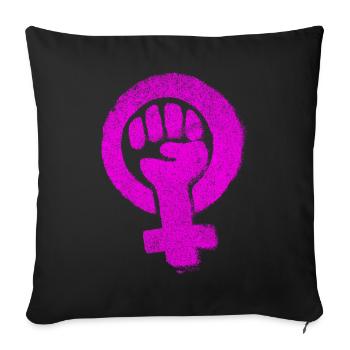 Feminist Emancipation Feminsm Feminism Equality - Sofa pillowcase 17,3'' x 17,3'' (45 x 45 cm) - black - Front