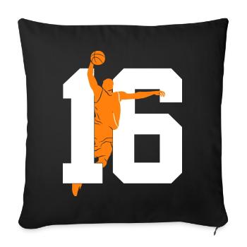 NUMBER 16 BASKETBALL 16TH BIRTHDAY - Sofa pillowcase 17,3'' x 17,3'' (45 x 45 cm) - black - Front