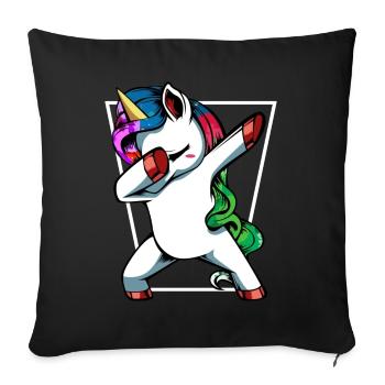 Unicorn Dab with Rainbow - Sofa pillowcase 17,3'' x 17,3'' (45 x 45 cm) - black - Front