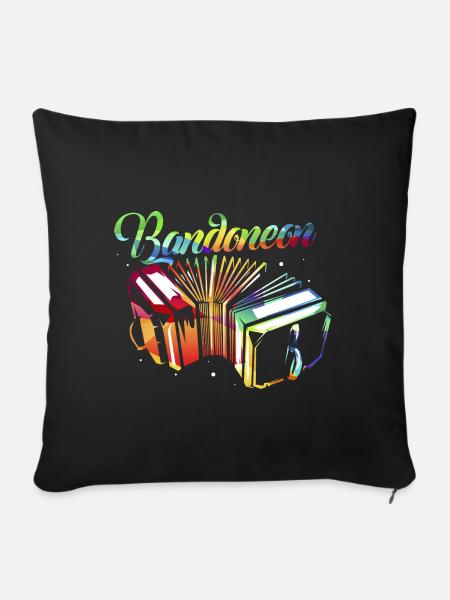 Sehnsuchtsvoller Bandoneon Tangoabend - Sofakissenbezug 45 x 45 cm - Schwarz