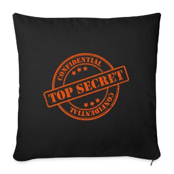 Streng geheim - Sofakissenbezug 45 x 45 cm - Schwarz - Vorne