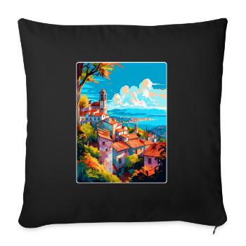Viana Do Castelo Portugal Vintage Reiseposter - Sofakissenbezug 45 x 45 cm - Schwarz - Vorne