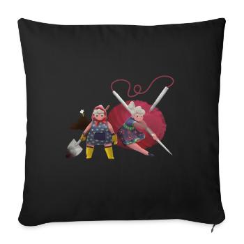 Abenteuer Omas - Sofakissenbezug 45 x 45 cm - Schwarz - Vorne