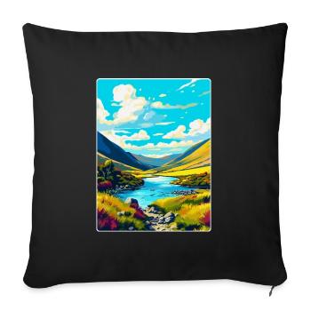 Wicklow Mountains Irland Vereinigtes Königreich Vintage Reiseposter - Sofakissenbezug 45 x 45 cm - Schwarz - Vorne