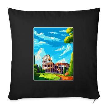 Rome Italy Vintage Travel Poster Souvenir Souvenir - Sofa pillowcase 17,3'' x 17,3'' (45 x 45 cm) - black - Front