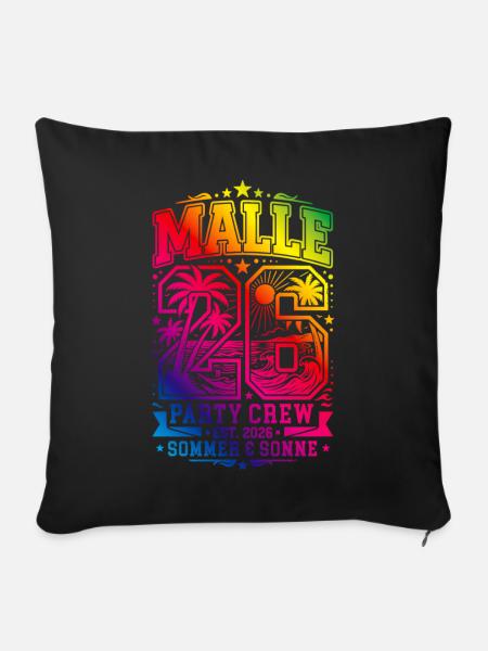 Malle 26 Trikot Bunt Mallorca - Sofakissenbezug 45 x 45 cm - Schwarz