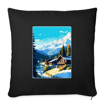 Megève France Affiche de voyage vintage WPA Souvenir - Housse de coussin décorative 45 x 45 cm - noir - Devant