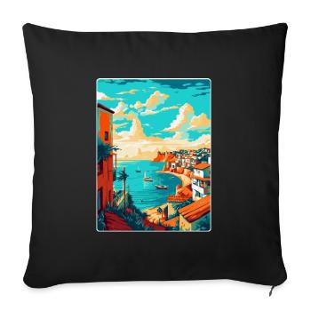 Lagos Portugal Vintage Travel Poster Souvenir WPA - Sofa pillowcase 17,3'' x 17,3'' (45 x 45 cm) - black - Front