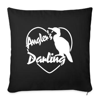 The Cormorant - Angler's Sport Fisherman's Favorite - Sofa pillowcase 17,3'' x 17,3'' (45 x 45 cm) - black - Front