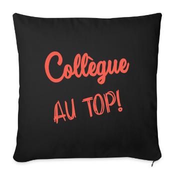 COLLEAGUE. START. EMPLOYMENT. HUMOR. MANAGER. CHIEF - Sofa pillowcase 17,3'' x 17,3'' (45 x 45 cm) - black - Front