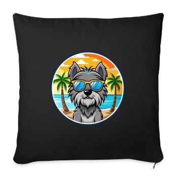 Bouvier Des Ardennes Hunderasse Cartoon Sonnenbrille - Sofakissenbezug 45 x 45 cm - Schwarz - Vorne