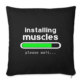 installing muscles - Sofa pillowcase 17,3'' x 17,3'' (45 x 45 cm) - black - Front