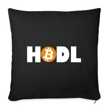 Bitcoin HODL Mode: Enabled - Sofa pillowcase 17,3'' x 17,3'' (45 x 45 cm) - black - Front