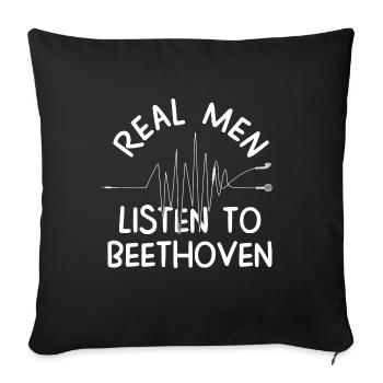 Beethoven - Sofa pillowcase 17,3'' x 17,3'' (45 x 45 cm) - black - Front
