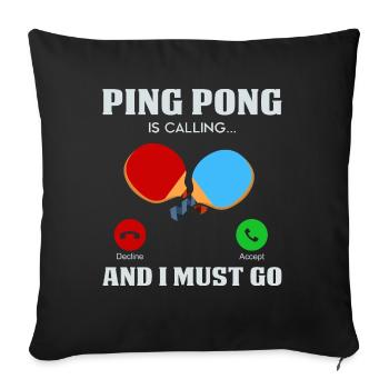 Table tennis - Sofa pillowcase 17,3'' x 17,3'' (45 x 45 cm) - black - Front