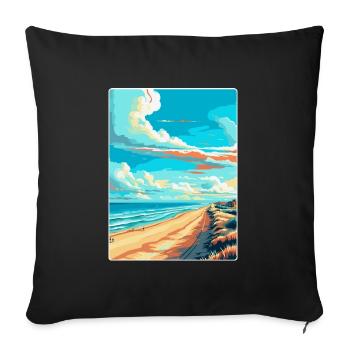 Zandvoort Pays-Bas Affiche de voyage vintage WPA - Housse de coussin décorative 45 x 45 cm - noir - Devant