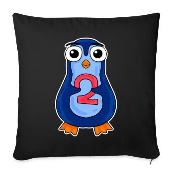 penguin 2 jahre alt - Zwei - Nummer 2 - 2 Klasse - Sofakissenbezug 45 x 45 cm - Schwarz - Vorne