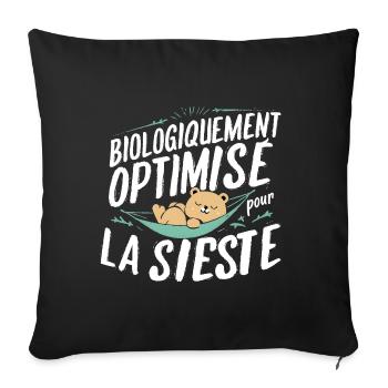 Biologiquement Optimisé Pour La Sieste - Housse de coussin décorative 45 x 45 cm - noir - Devant