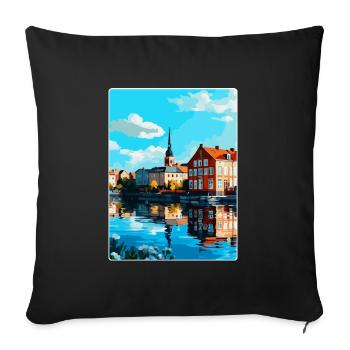 Eskilstuna Schweden Vintage Reiseplakat Souvenir - Sofakissenbezug 45 x 45 cm - Schwarz - Vorne