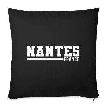 Nantes | France - Sofa pillowcase 17,3'' x 17,3'' (45 x 45 cm) - black - Front