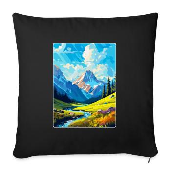 Berge Polen Vintage Reise Poster WPA - Sofakissenbezug 45 x 45 cm - Schwarz - Vorne
