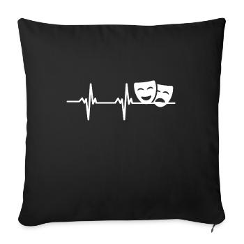 Drame Masques Théâtre Palpitations cardiaques - Housse de coussin décorative 45 x 45 cm - noir - Devant