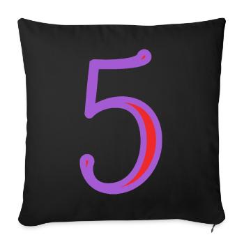5. 5 ANS. 5e ANNIVERSAIRE. ANNIVERSAIRE 5 ANS - Housse de coussin décorative 45 x 45 cm - noir - Devant